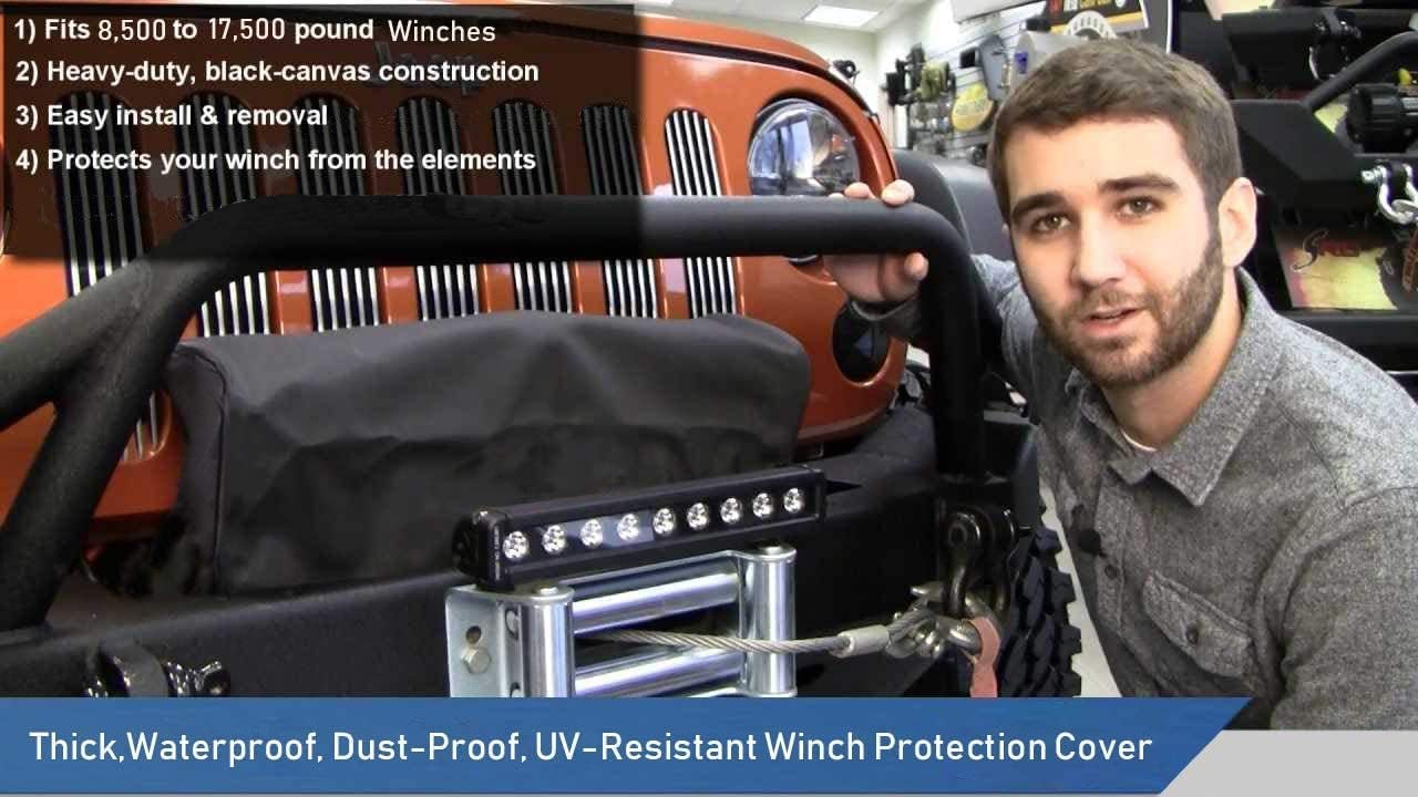 Thumbnail 6 de MUAKIOY Heavy-Duty Waterproof Winch Cover (21.5” x 9.5” x 7.5”) for Electric Winches 8,500–17,500 lbs, Black
