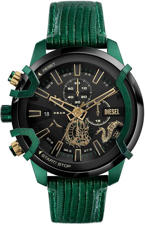 Thumbnail 4 de Diesel Griffed Quarz-Chronograph Herrenarmbanduhr mit Lederband