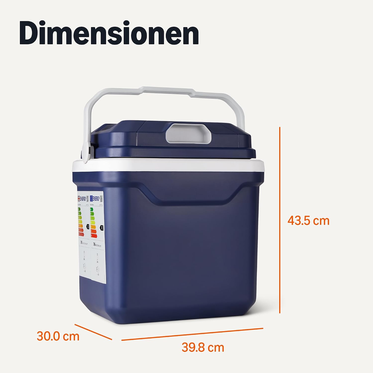 Detalle 1 de Amazon Basics Elektrische Kühlbox mit Kühl- & Wärmefunktion (12 V/230 V), 24 Liter, Blau