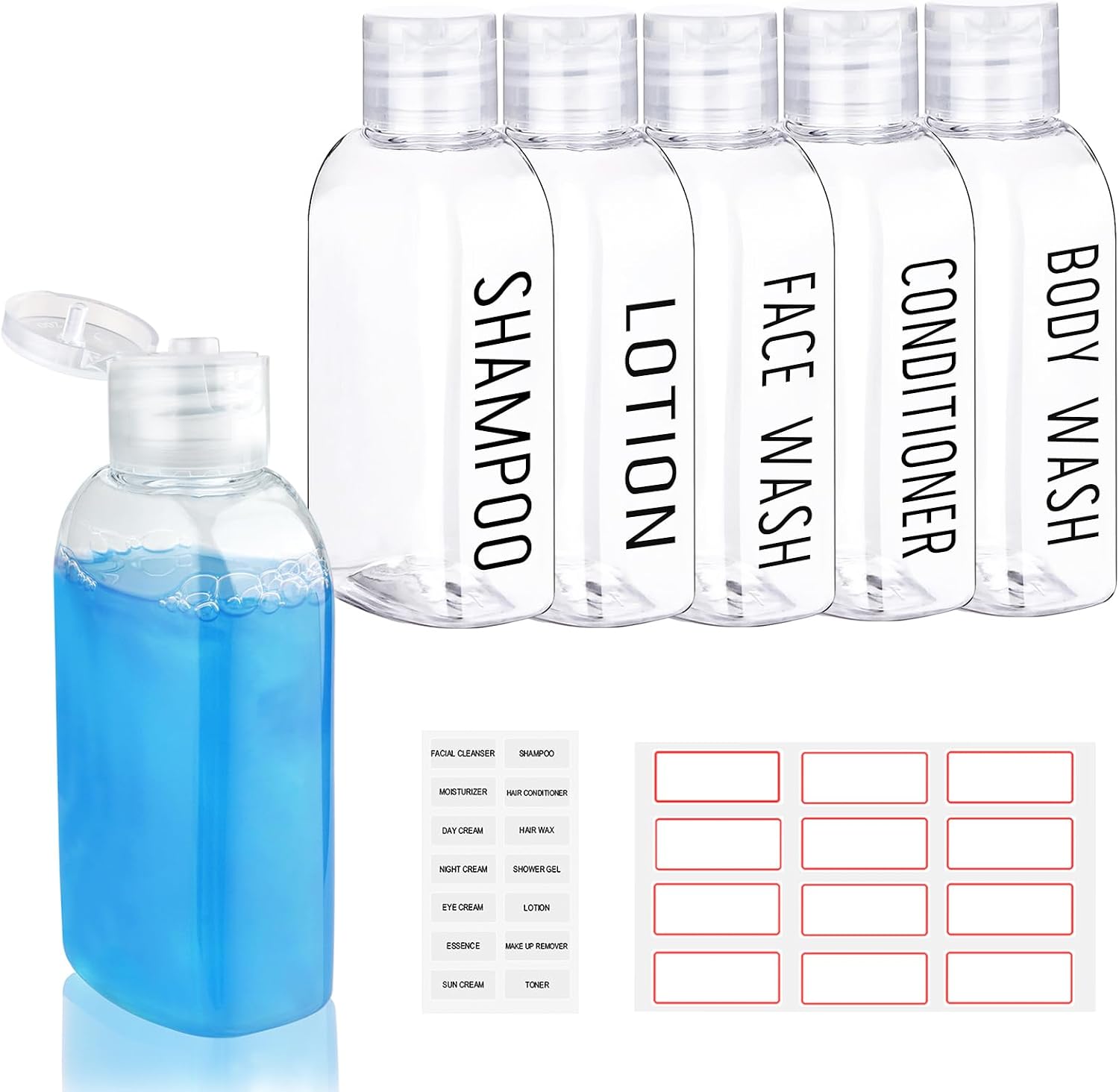 Thumbnail 6 de Ronyes 6-Pack 100ml Travel Bottles – Leakproof Reusable Containers (Brown)