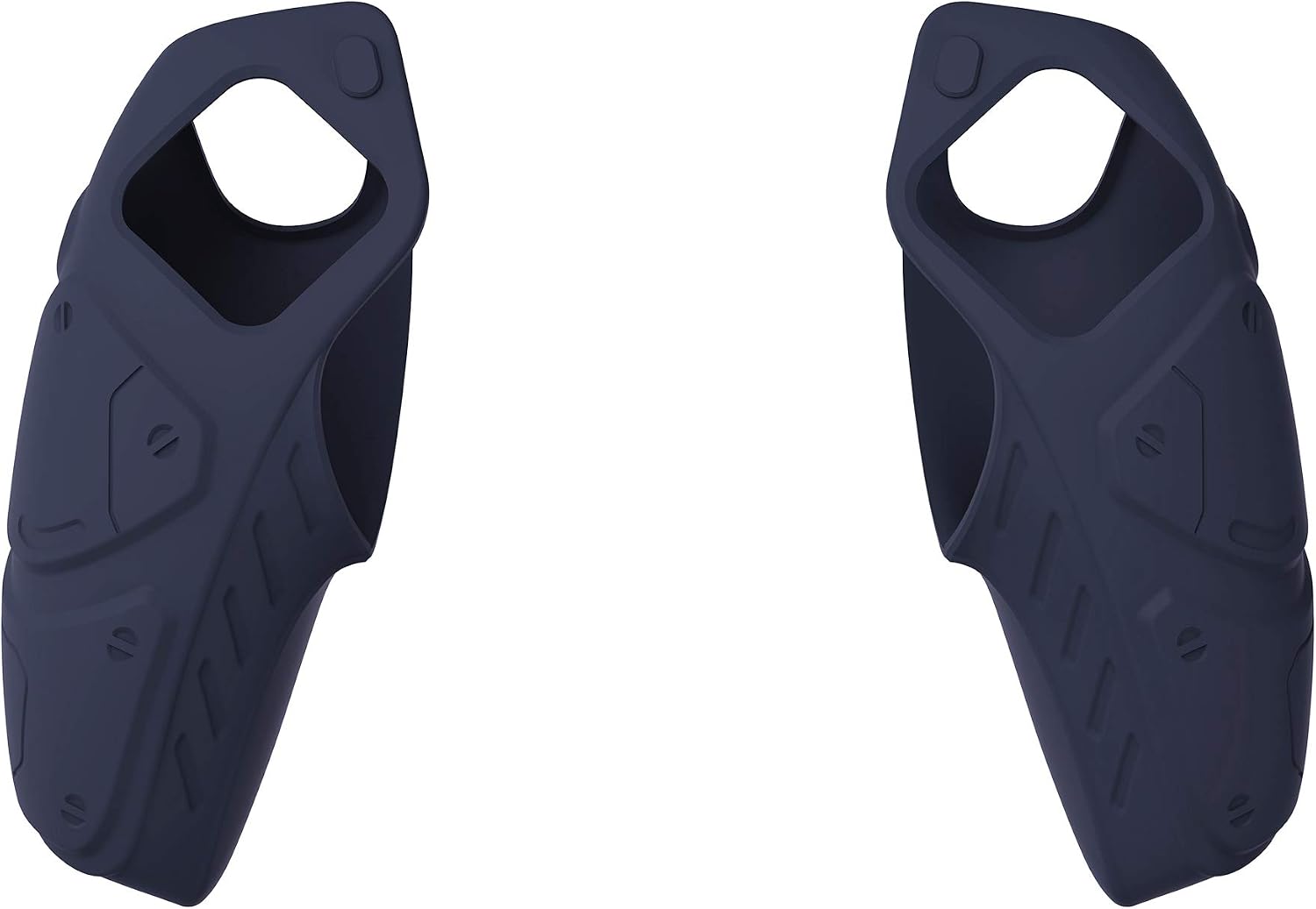 Detalle 2 de PlayVital Mecha Edition Midnight Blue ergonomic silicone grips for PS5 controller (with thumbstick caps) — compatible with charging station