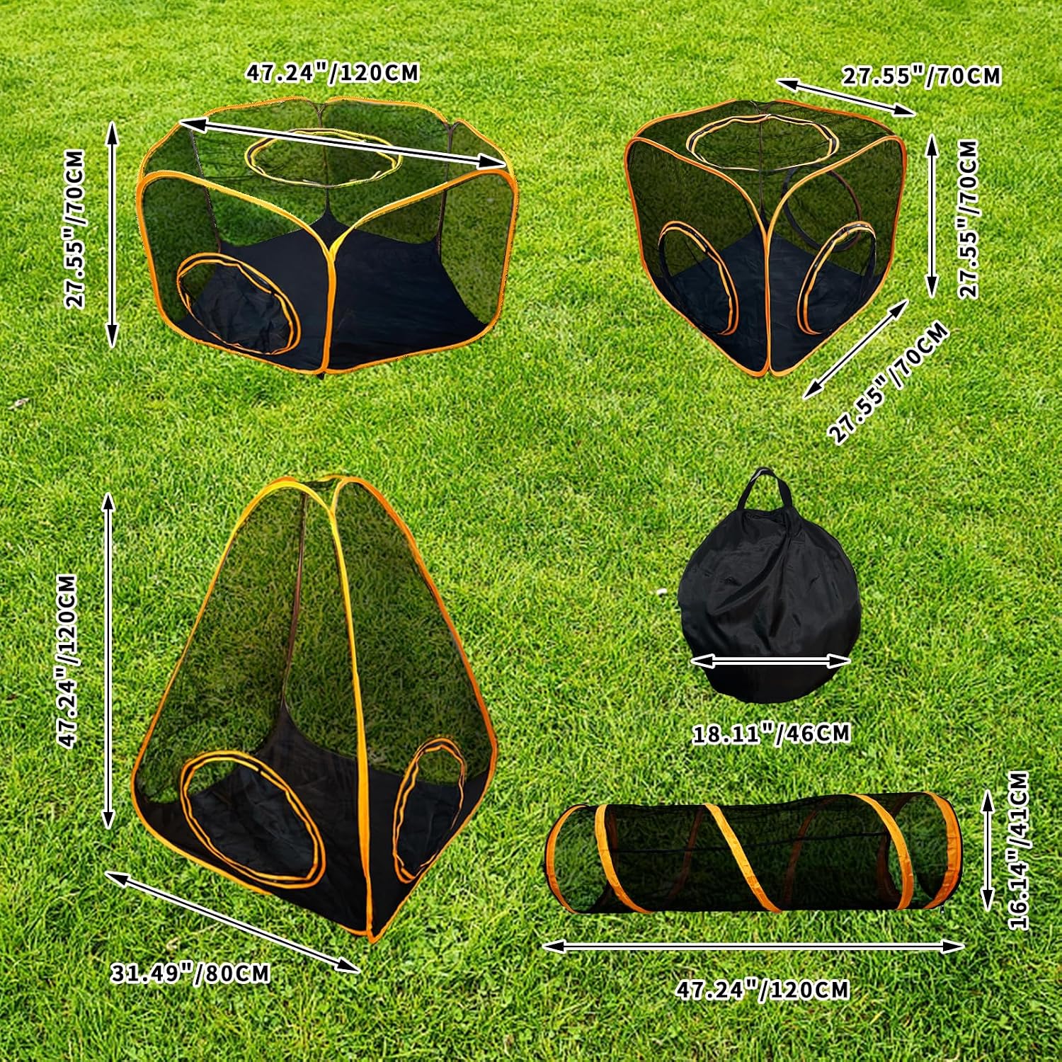 Detalle de Homegroove 6-in-1 Outdoor Cat Enclosures for Indoor Cats: Portable Playhouse, Tent and Tunnel System
