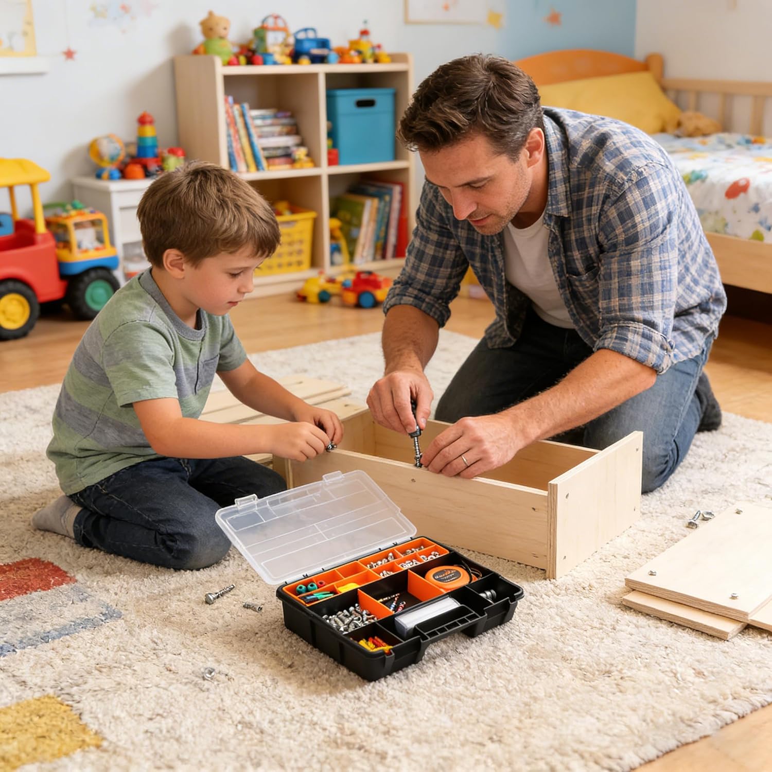 Thumbnail 5 de CHSG Divided Storage Box: Tool Storage Organizer with Detachable Compartments