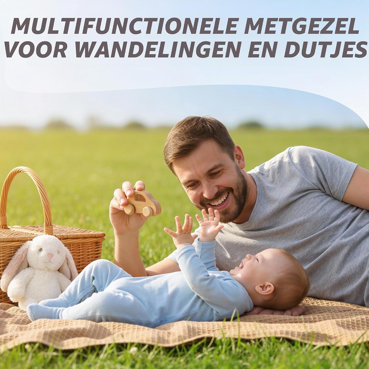Detalle de Totsy Baby wafeldeken 100x150 cm van katoen, ademend en hemelsblauw