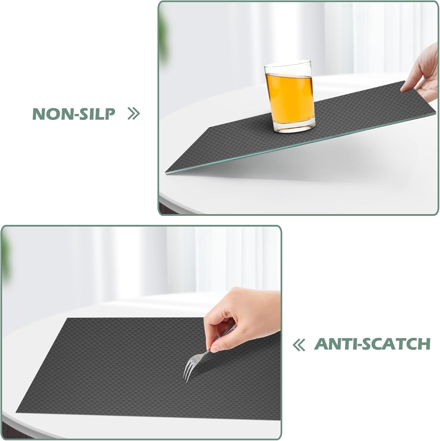 Detalle de Origuuds Schubladenmatte aus EVA-Material – wasserdichte, rutschfeste Anti-Rutschmatte für Schränke und Kühlschrank, Grau, 30 cm x 600 cm