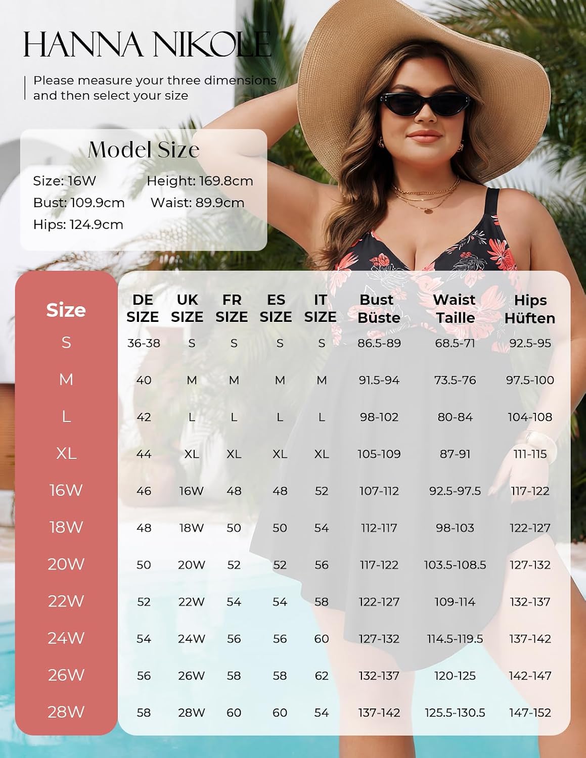 Thumbnail 1 de Hanna Nikole Plus Size Skirted One-Piece Swimsuit with Tummy Control
