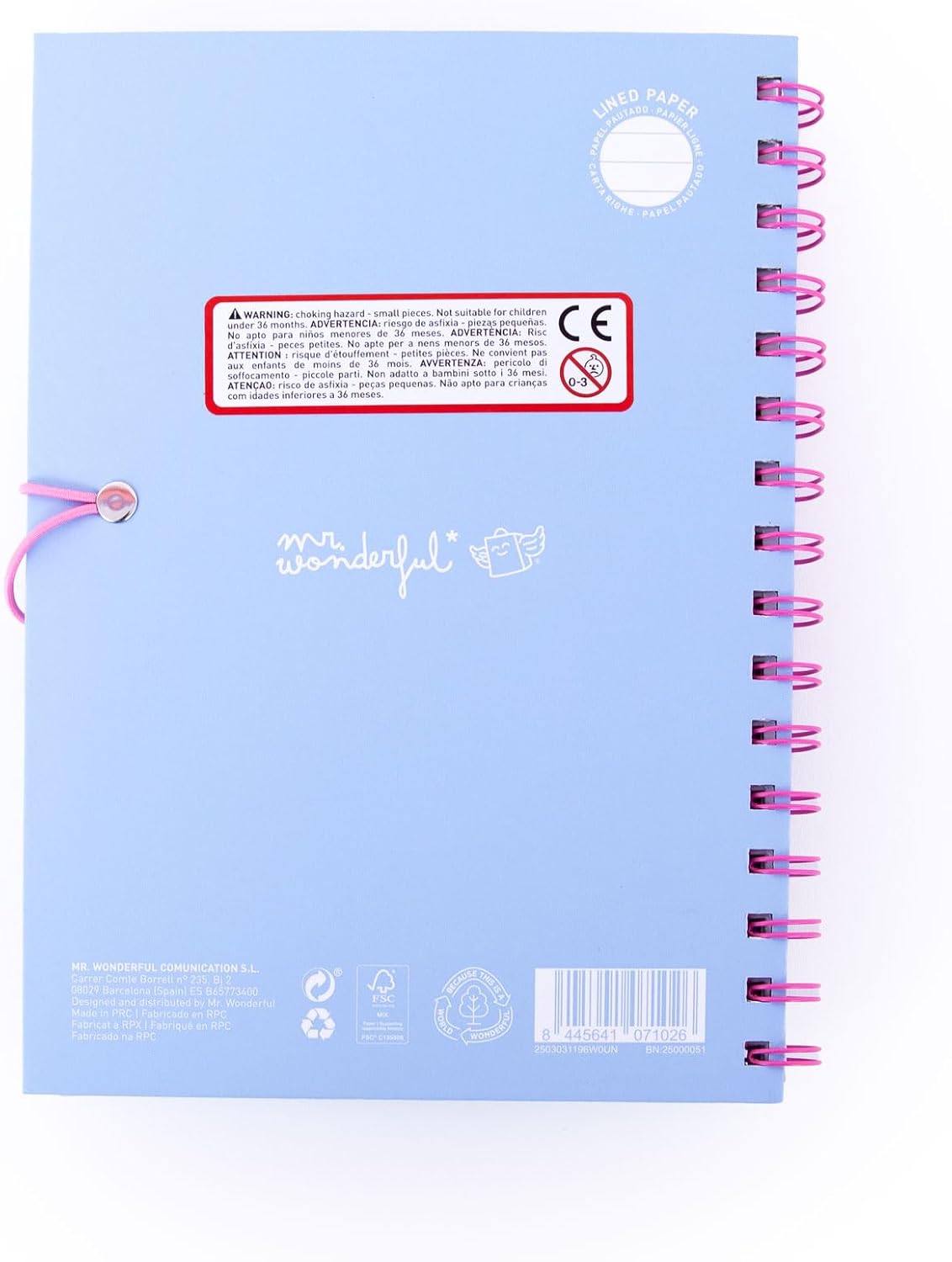 Thumbnail 1 de Mr. Wonderful – Set de Cahier A5 avec Charms bleu : un carnet joyeux pour le bureau et l’école