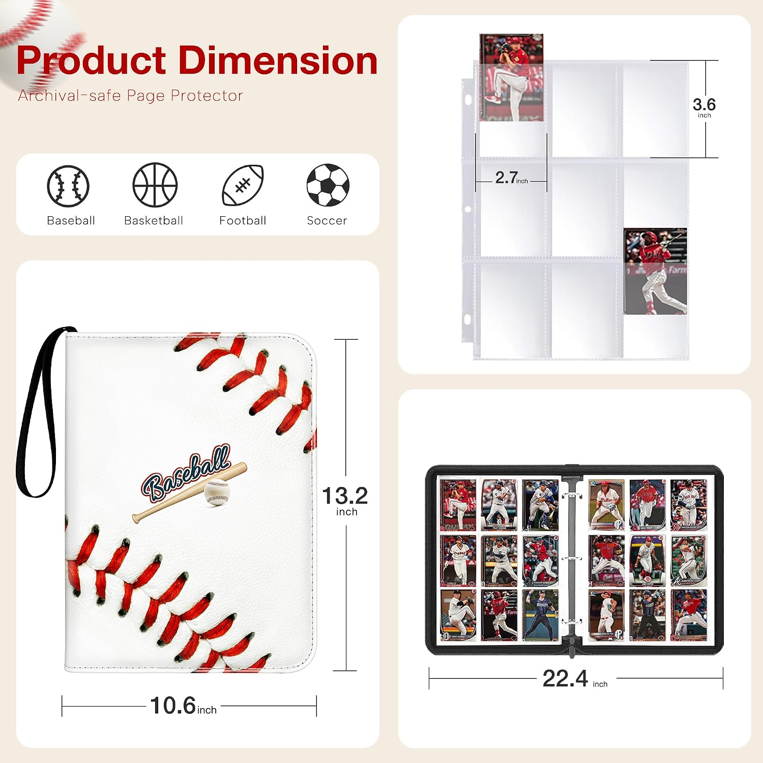 Detalle 2 de Lalasu Baseball Card Binder, 990 Pockets
