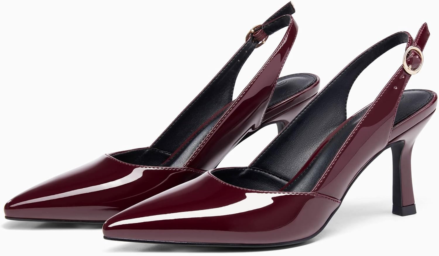 Thumbnail 2 de Rilista Women's Slingback Kitten Heels: Closed Pointed Toe, Backless Wedding Pump