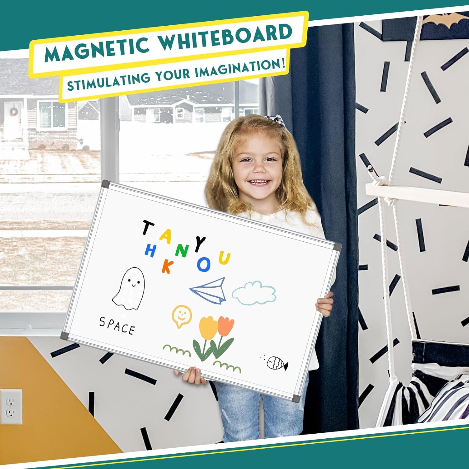 Thumbnail 5 de QUEENLINK Magnetic Whiteboard 40 x 60 cm ๐งพ