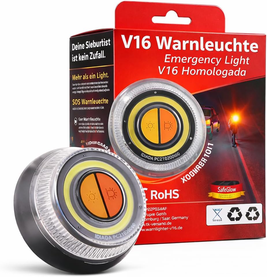 POWR CAR V16 Warnleuchte - IDADA 21020060 - Warndreieck & Pannendreieck - EU Zulassung 2026 - Auto & Motorrad
POWR CAR V16 Warnleuchte - IDADA 210…