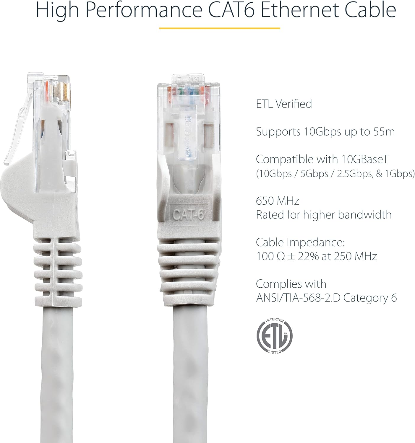 Thumbnail 1 de StarTech.com CAT6 Ethernet-Kabel 1,5 m (N6PATC150CMGR) – Gigabit, Snagless, 100 W PoE, 24 AWG