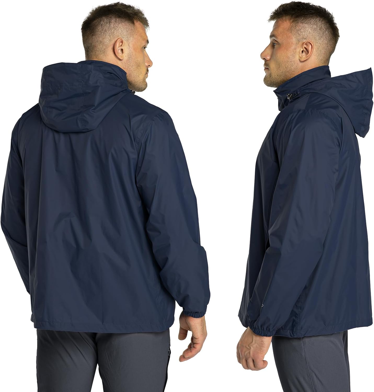 Detalle de 33,000ft Regenjacke Herren – Leicht, Wasserdicht und Packbar mit Kapuze