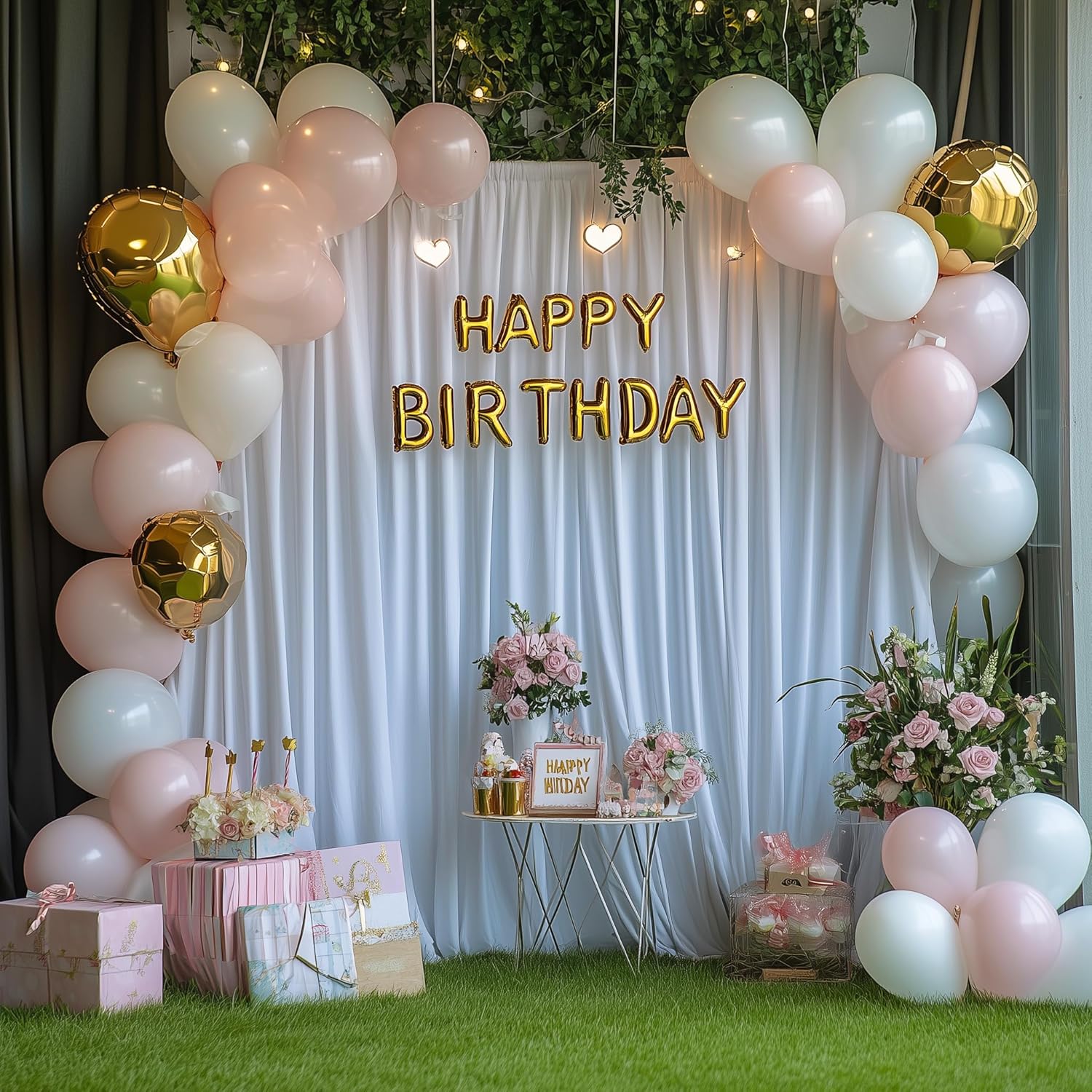 Detalle de Wokceer White 10x10ft Backdrop Curtain (2 Panels, 5x10ft Each) for Parties and Photoshoots