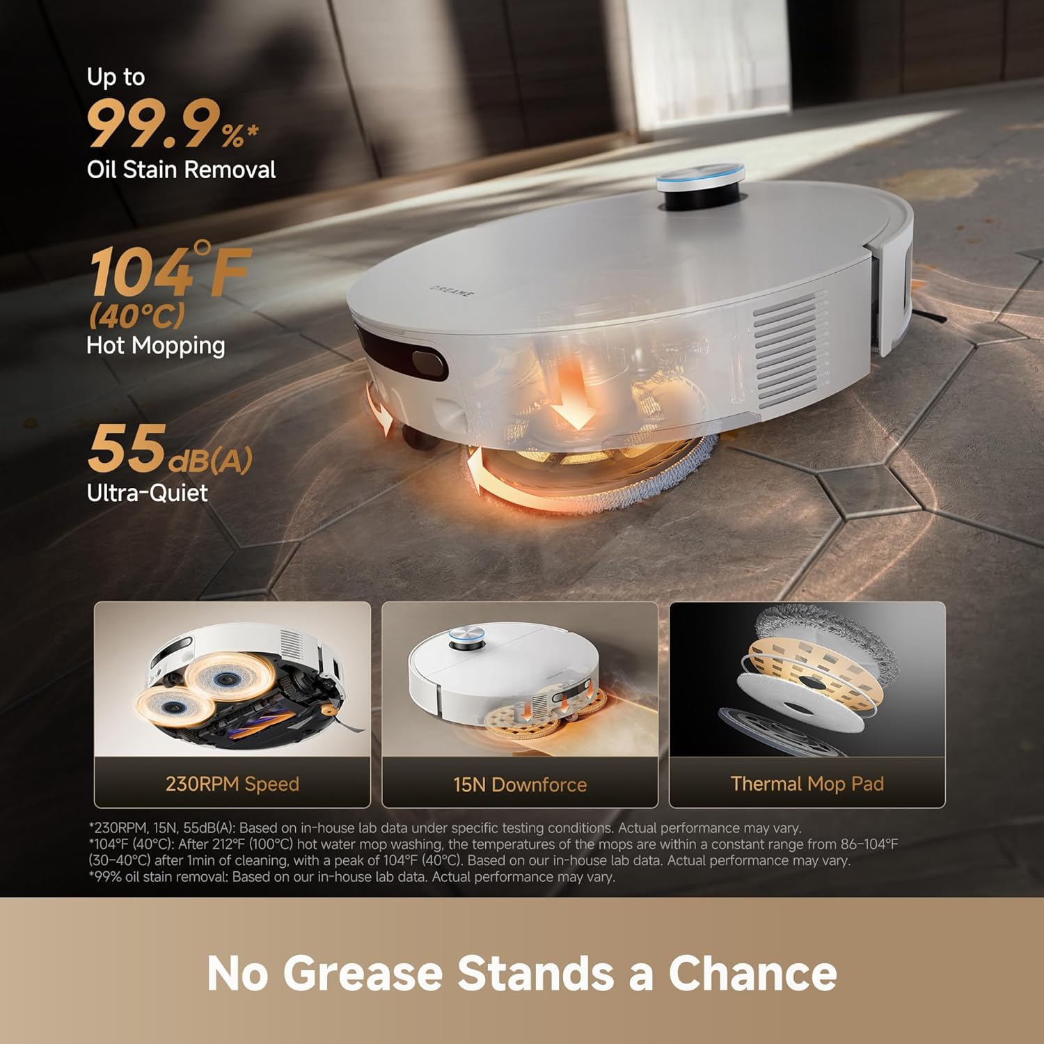 Thumbnail 5 de DREAME X60 Ultra Robot Vacuum and Mop with 3.13in ultra-thin design and self-emptying dock