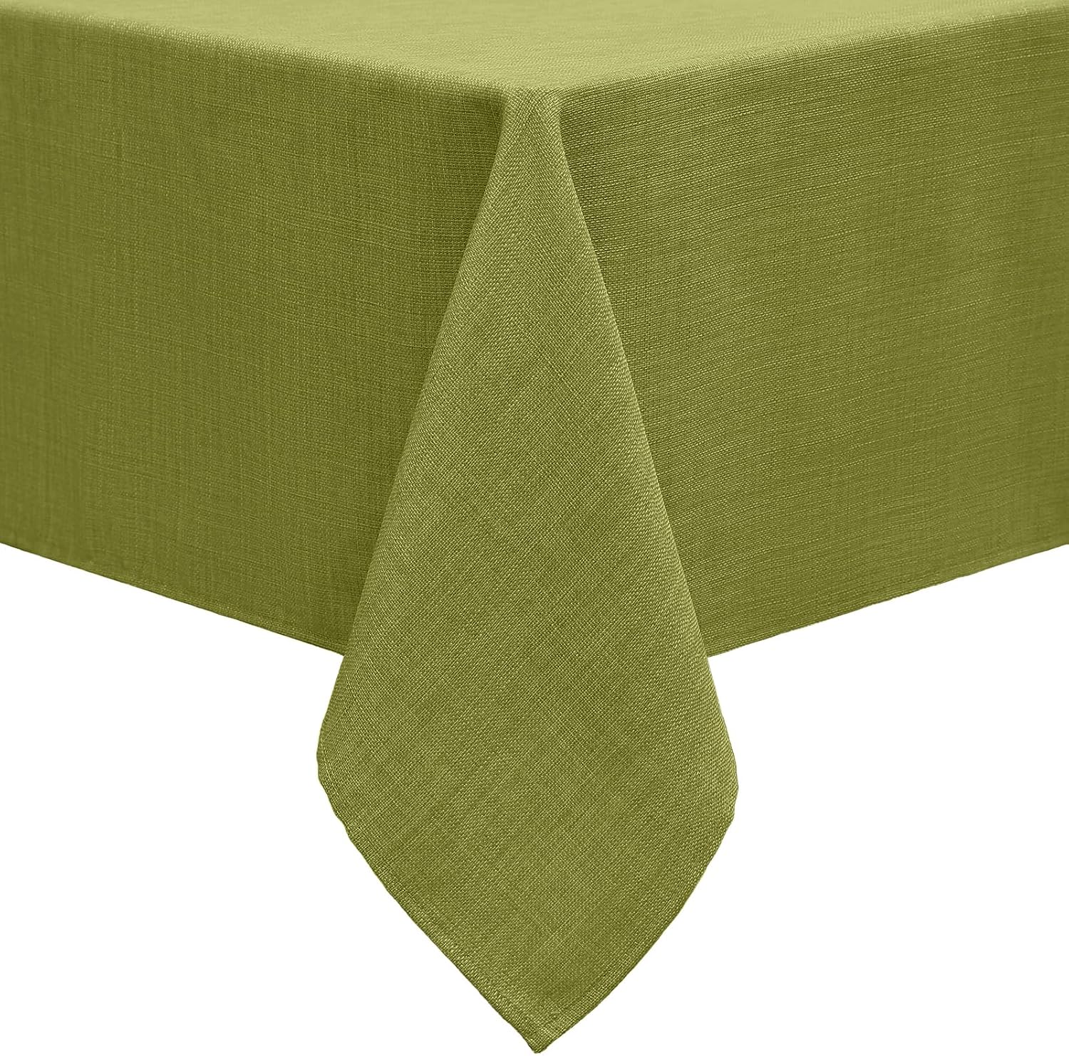 smiry Leinenoptik Tischdecke Abwaschbar mit Lotuseffekt, 140 x 180 cm, Grün