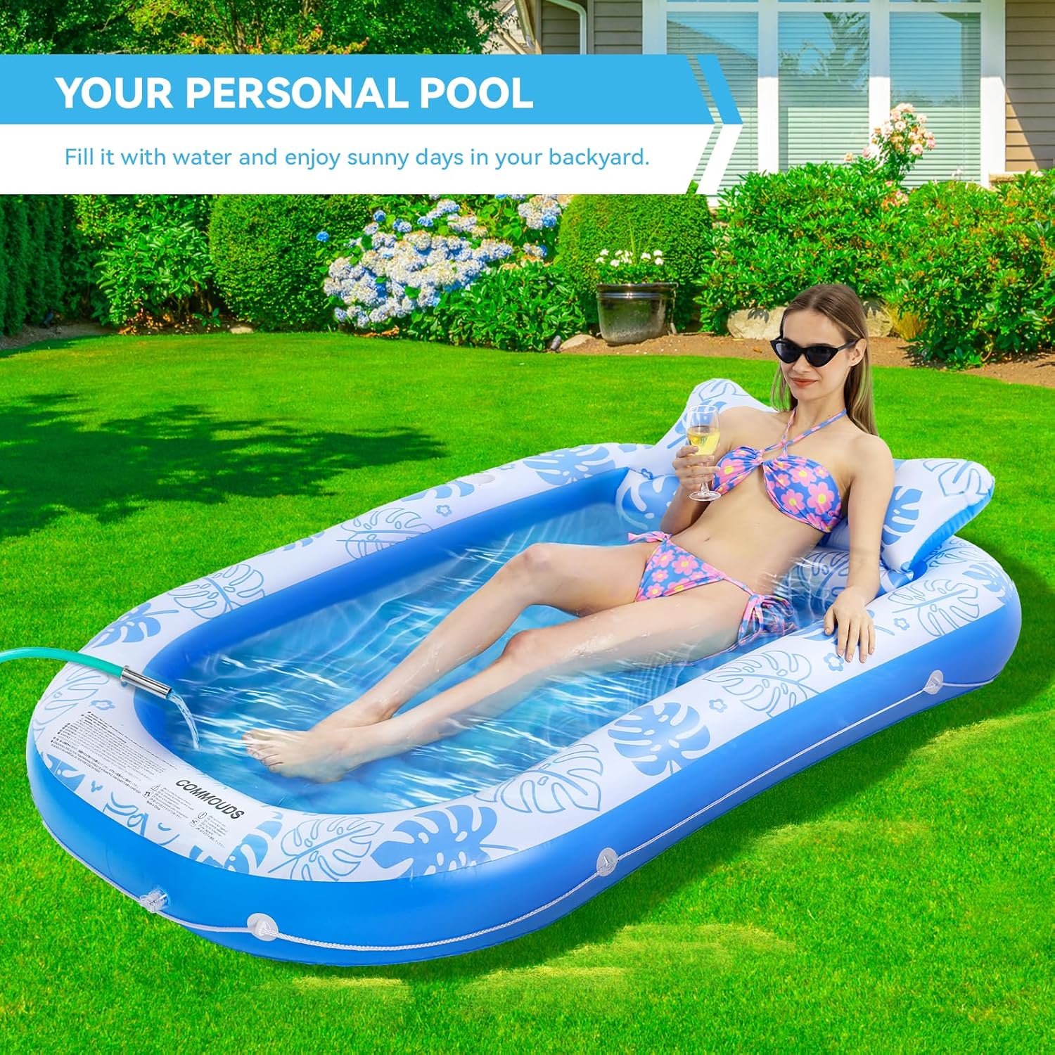 Thumbnail 5 de Inflatable Tanning Pool Lounger Float with Detachable Cervical Pillow (Pool Floats for Adults & Kids)