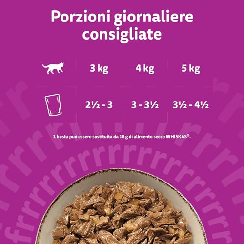 Detalle de WHISKAS PURE DELIGHT Cibo Umido in Gelatina per Gatti Adulti 4x85g Selezione Delicata