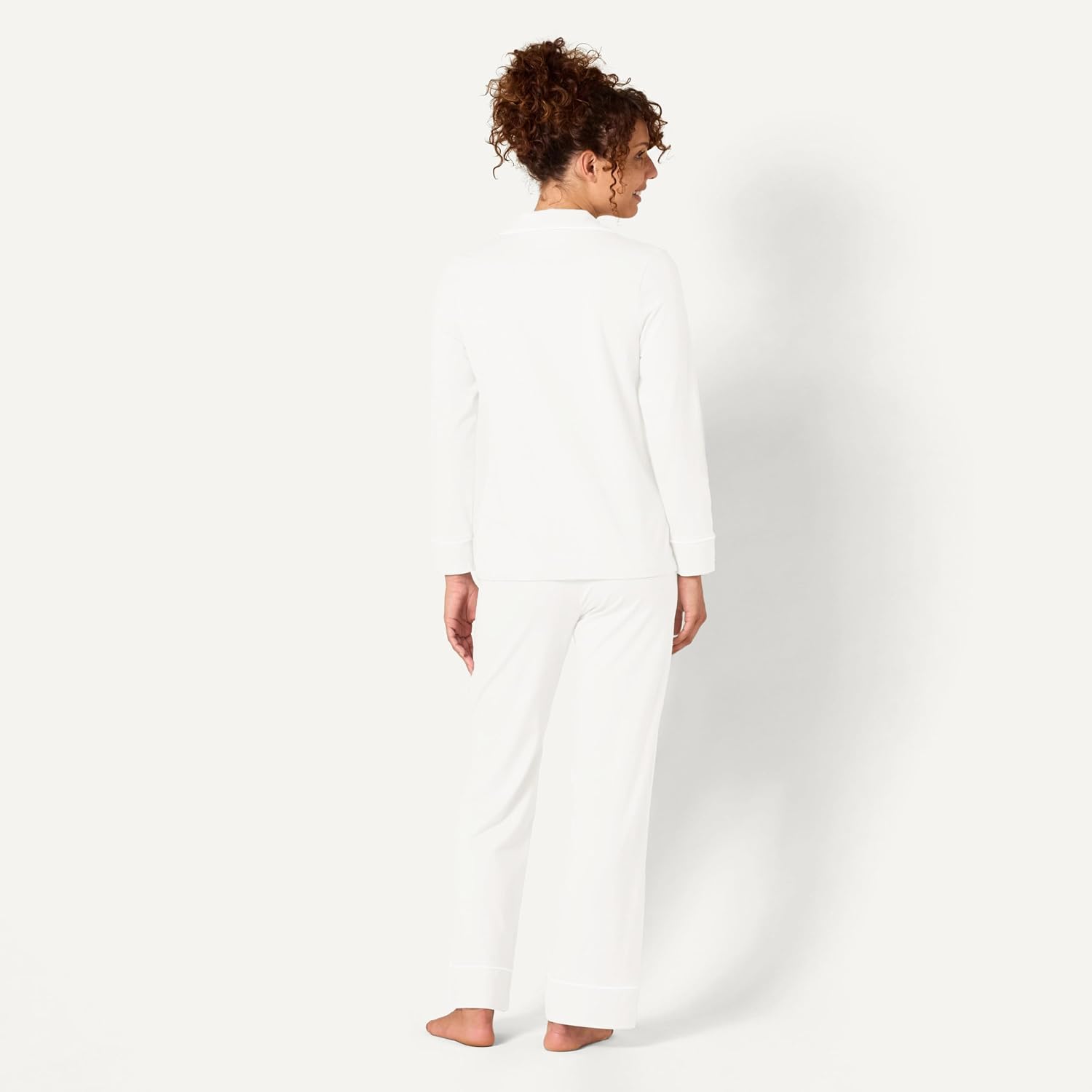 Detalle de Amazon Essentials Women's Cotton Modal Long-Sleeve Shirt and Full-Length Bottom Pyjama Set