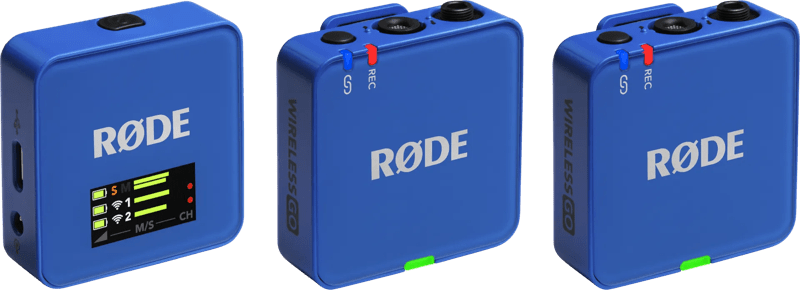 Detalle de Rode Wireless GO Gen 3 Blau – kompaktes Funksystem für Videografen