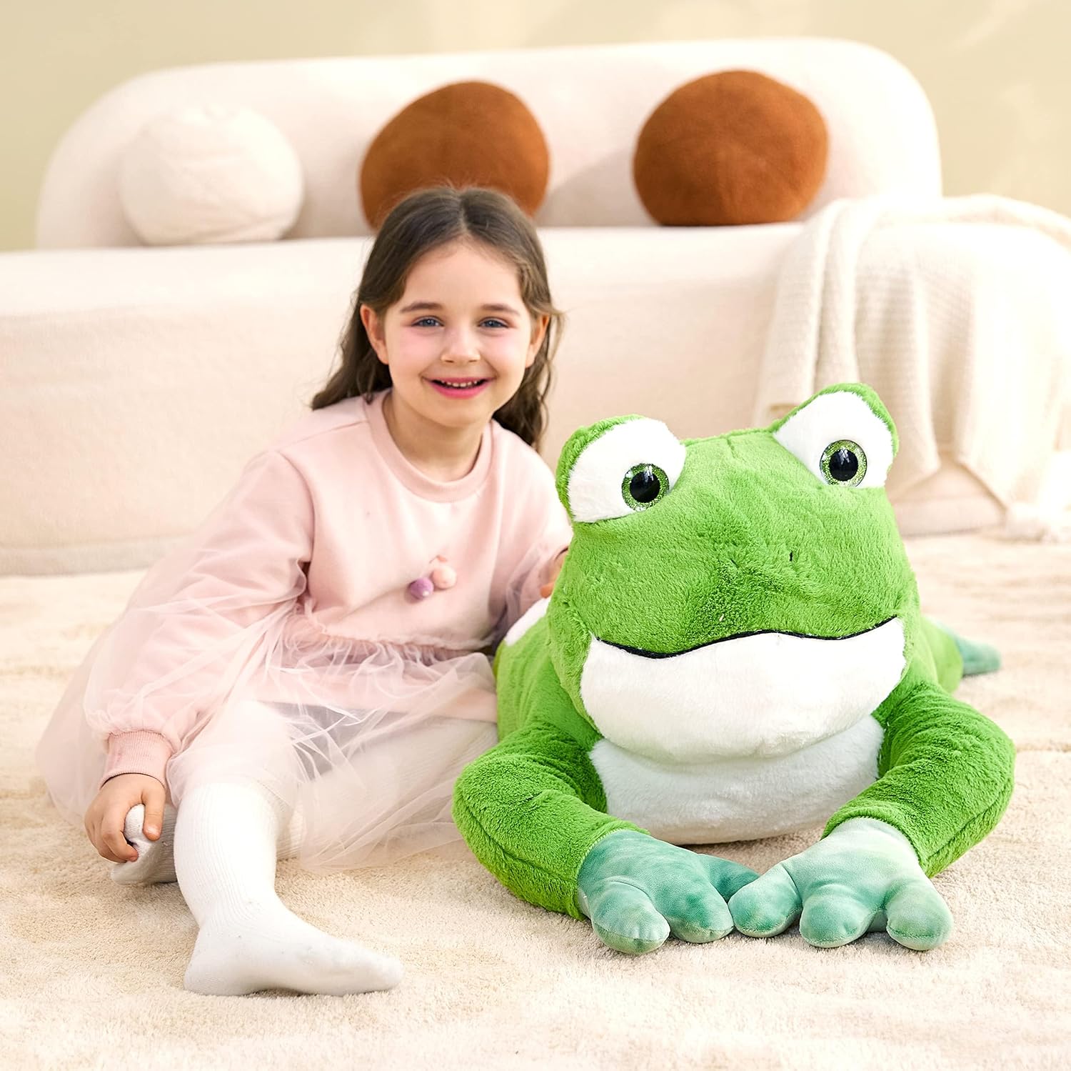 Thumbnail 6 de IKASA Großes Frosch Kuscheltier – 78 cm, Riesiges Plüschtier, ideal als Kuschel- oder Geschenk