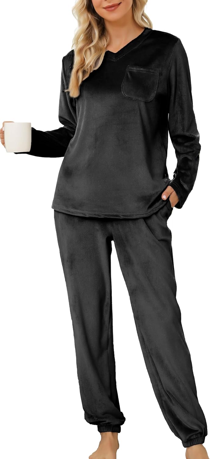Thumbnail 6 de Lovasy Women’s Fleece Pyjamas Set with Pockets – warm, fluffy two-piece loungewear for winter