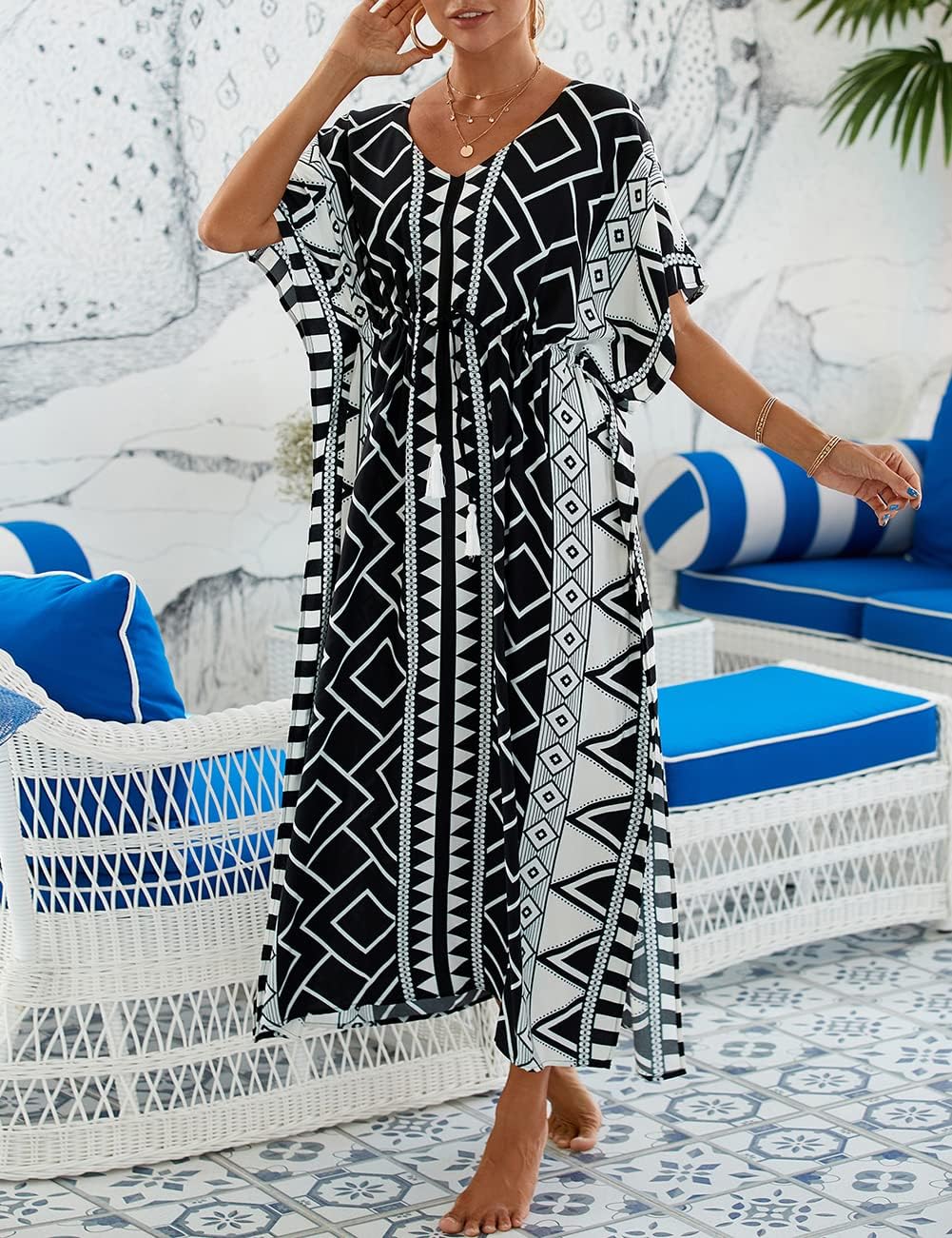 Thumbnail 2 de Bsubseach Women Beachwear Turkish Kaftan: Long Caftan Beach Dress