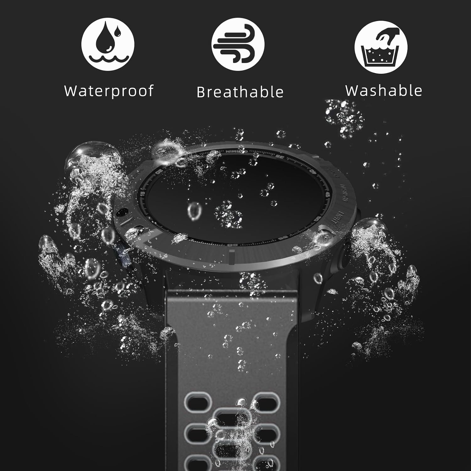 Detalle de RosMank 22mm Silicone Watch Strap for Huawei Watch GT6 Pro (46mm) and GT5/GT4/GT3 Series
