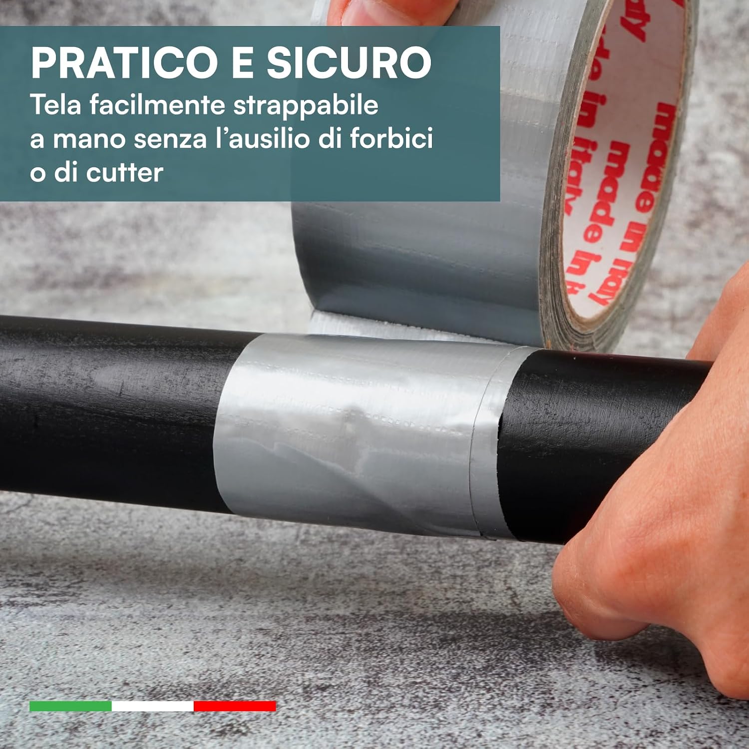 Detalle de DNK TRADE Nastro Adesivo Telato Americano 50mm x 25m – Tre Rotoli Grigio, resistente all’acqua e adatta a metallo, plastica e legno