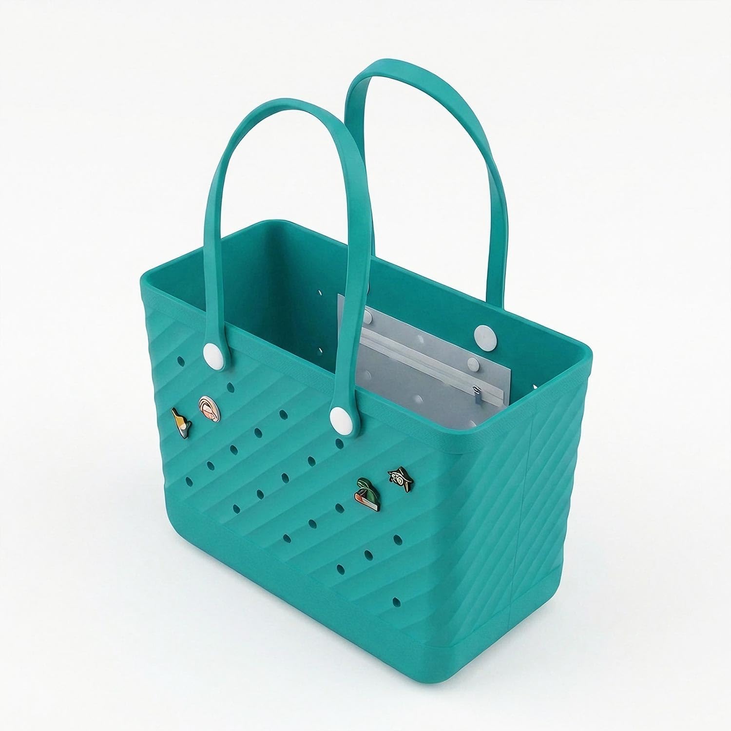 Detalle 2 de LiAYiD Waterproof Beach Tote, Medium & XL EVA Bag with Zipper Pocket