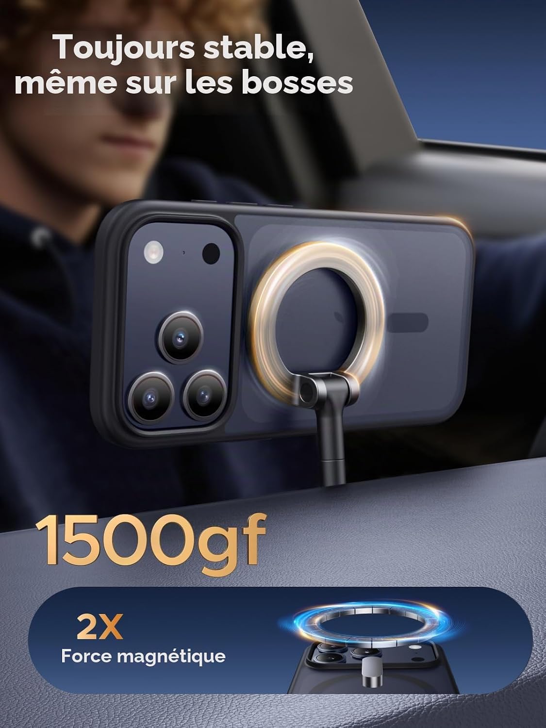 Detalle de UGREEN Coque Magnétique pour iPhone 17 Air — Protection Militaire, MagSafe et Anti-traces