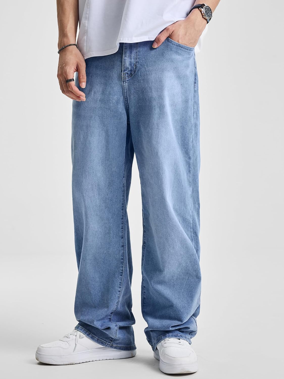 Detalle 2 de JMIERR Herren Baggy Jeans mit Stretch