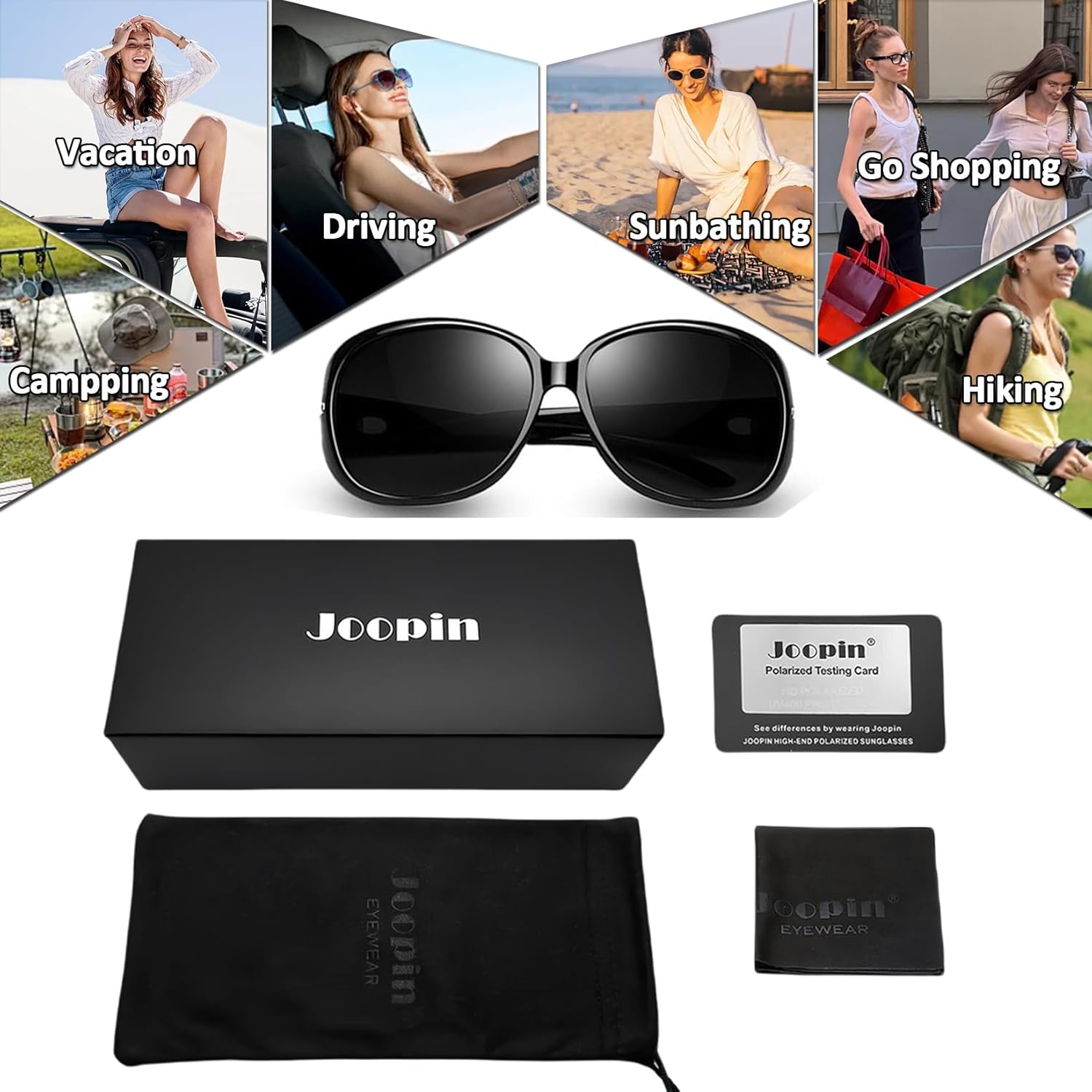 Detalle de Joopin Oversized Sunglasses for Women – Polarised Big Rectangle UV400 Driving Glasses