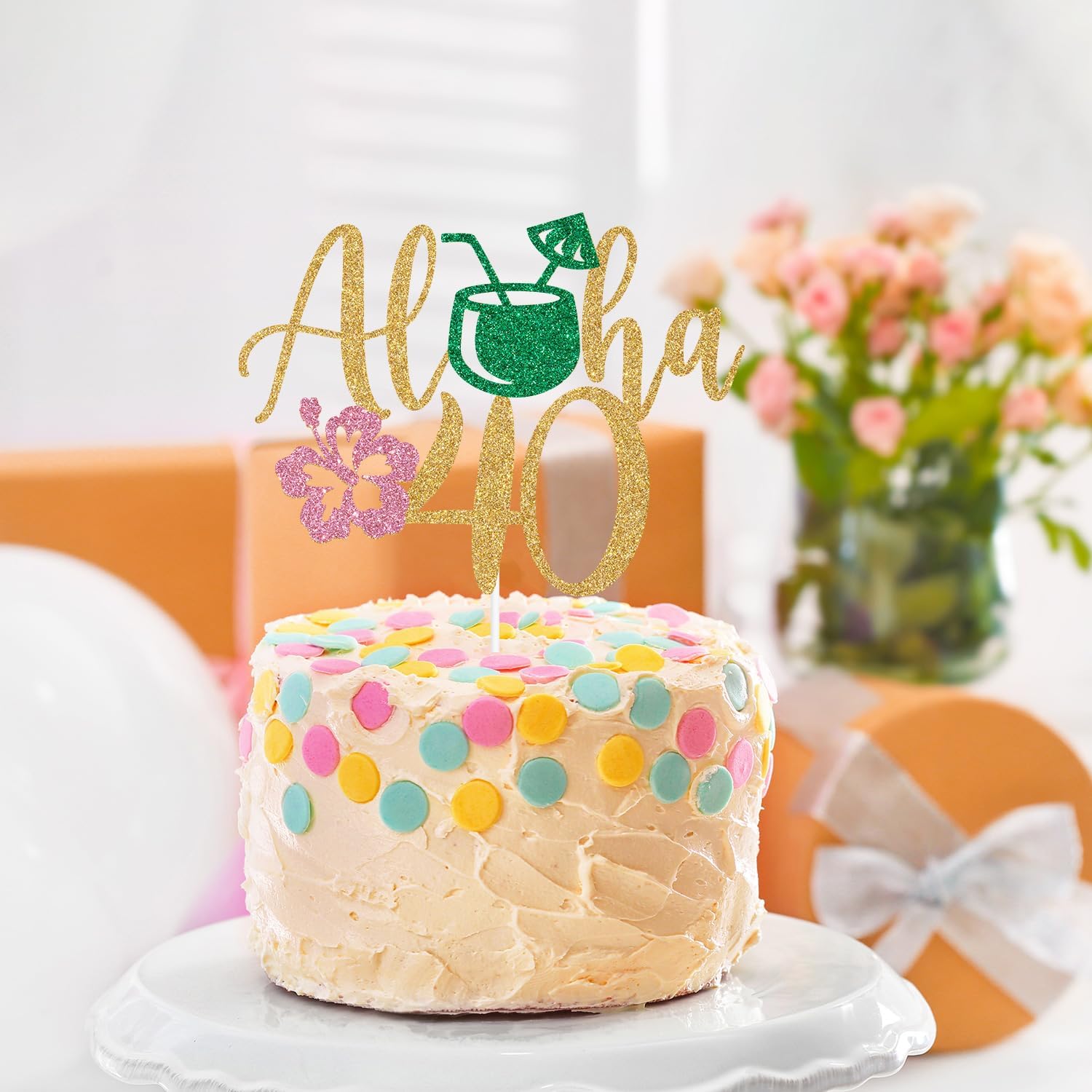 Thumbnail 4 de Aloha 40th Birthday Cake Topper