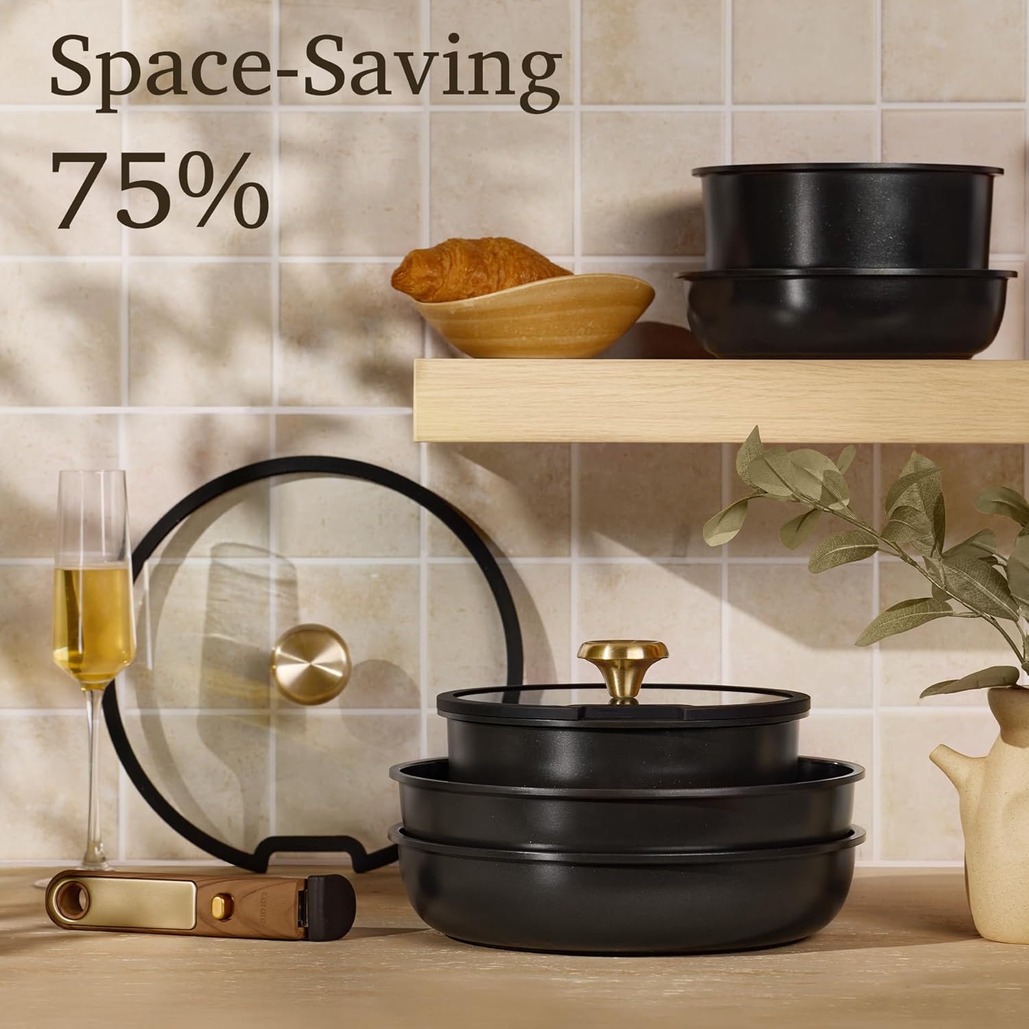 Thumbnail 3 de CAROTE 15Pcs Ceramic Cookware Set