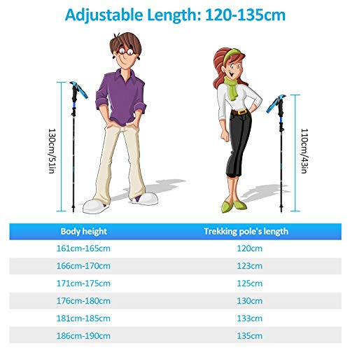 Thumbnail 7 de Anykuu Bâtons de Marche Nordique 2 PCS avec 14 Accessoires – Aluminium 7075, réglables 110–130 cm