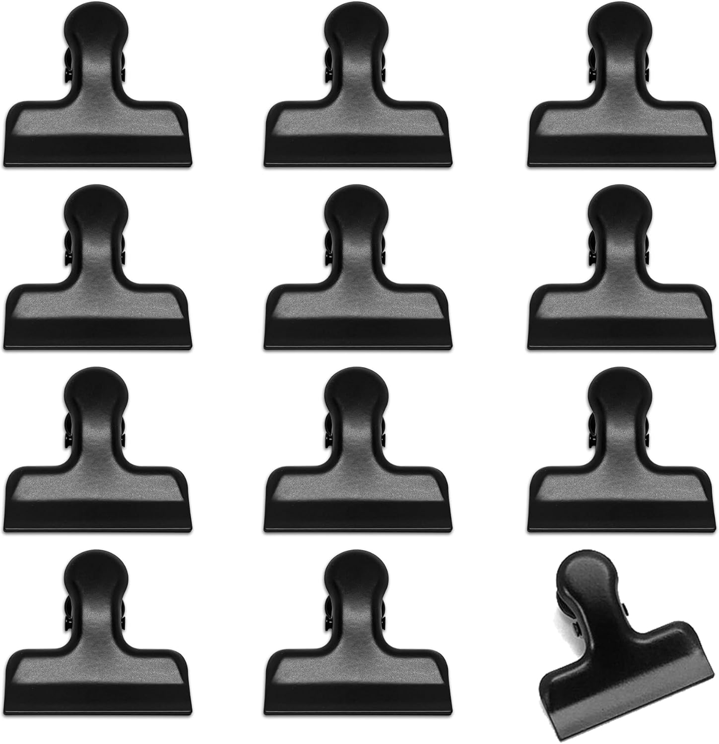 Thumbnail 2 de Pinces de fermeture Heimzeit en acier inoxydable – 12 pièces pour sachets alimentaires et documents, noir