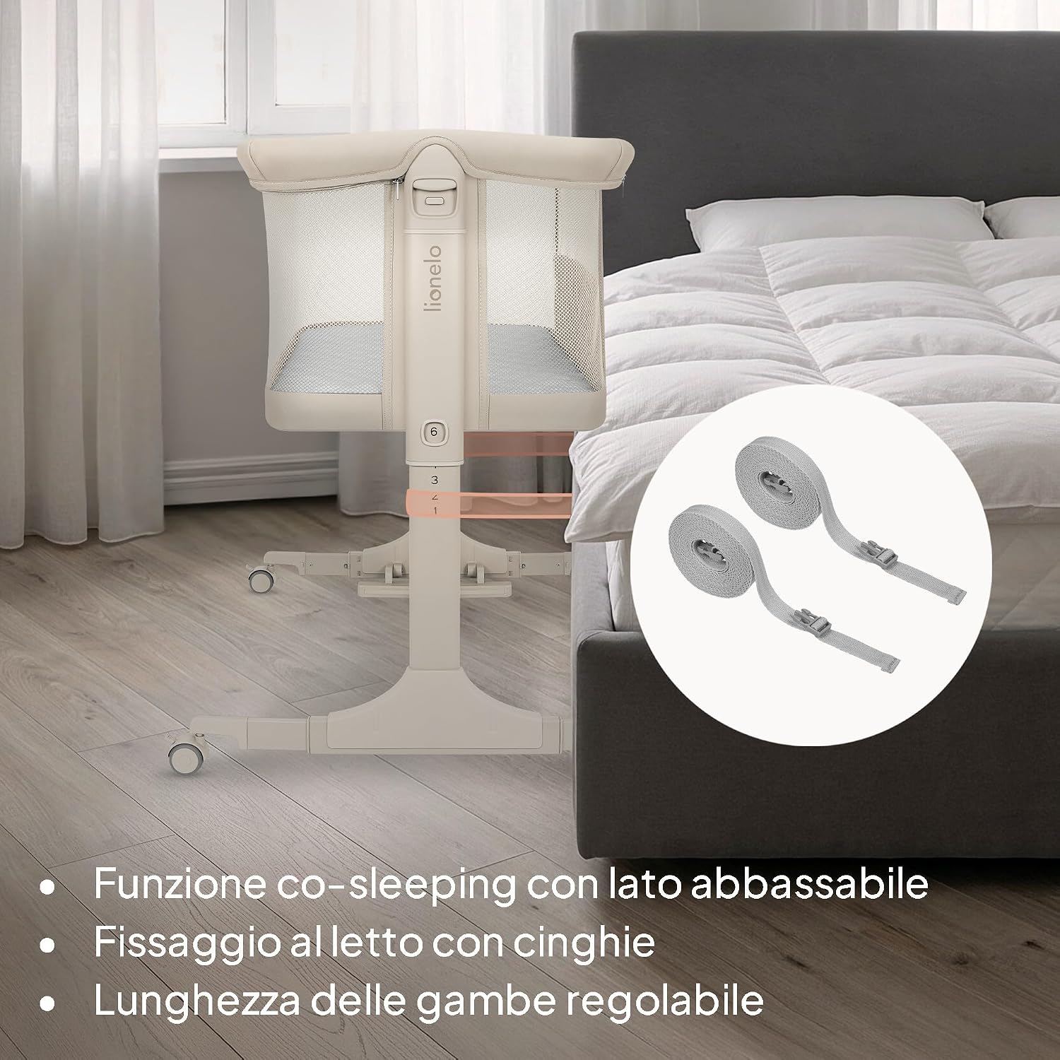 Thumbnail 2 de Lionelo Pari Culla Co Sleeping fianco letto 3 in 1 – regolabile e trasportabile