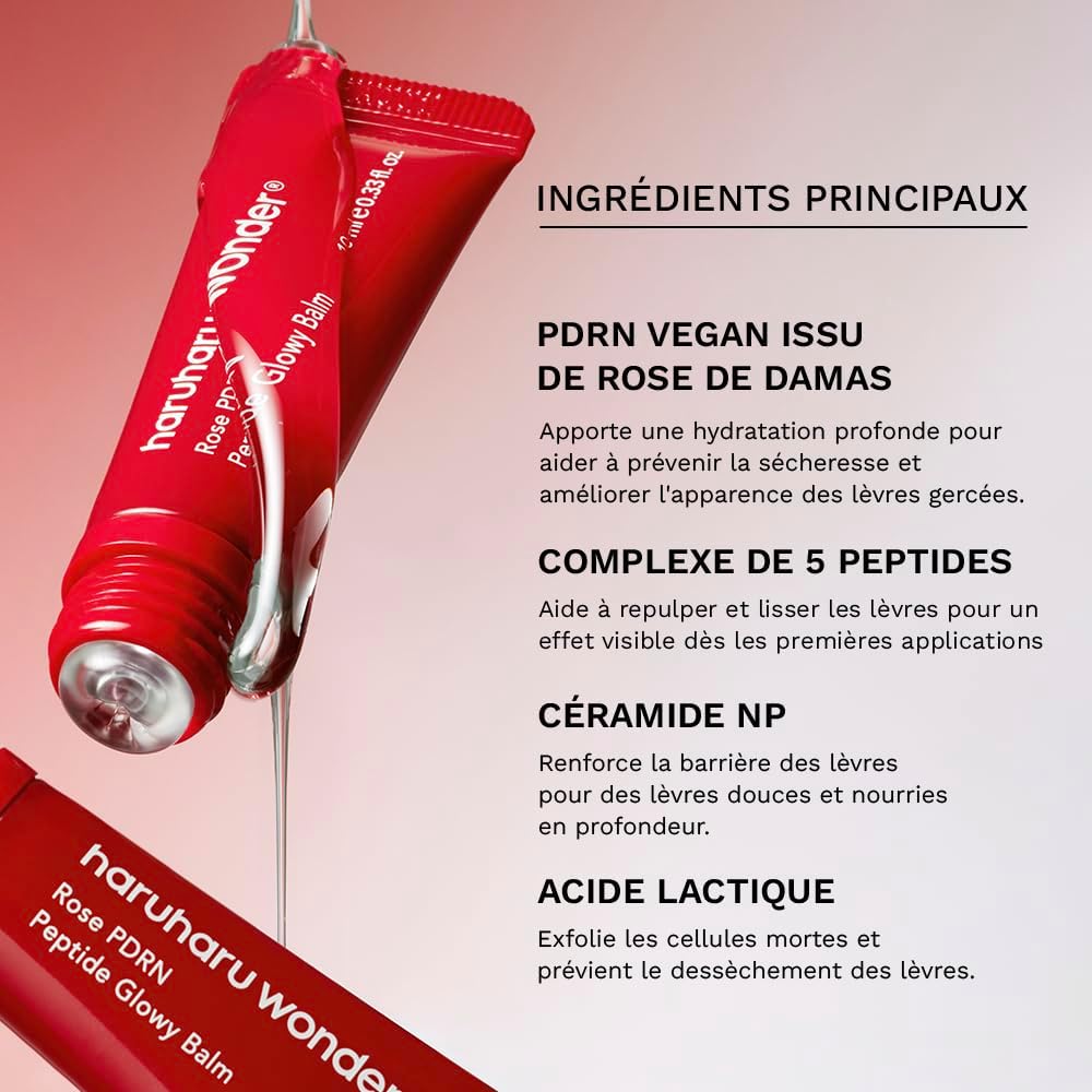 Detalle de Haruharu Wonder Rose PDRN Peptide Glowy Balm – Baume à Lèvres 10 ml