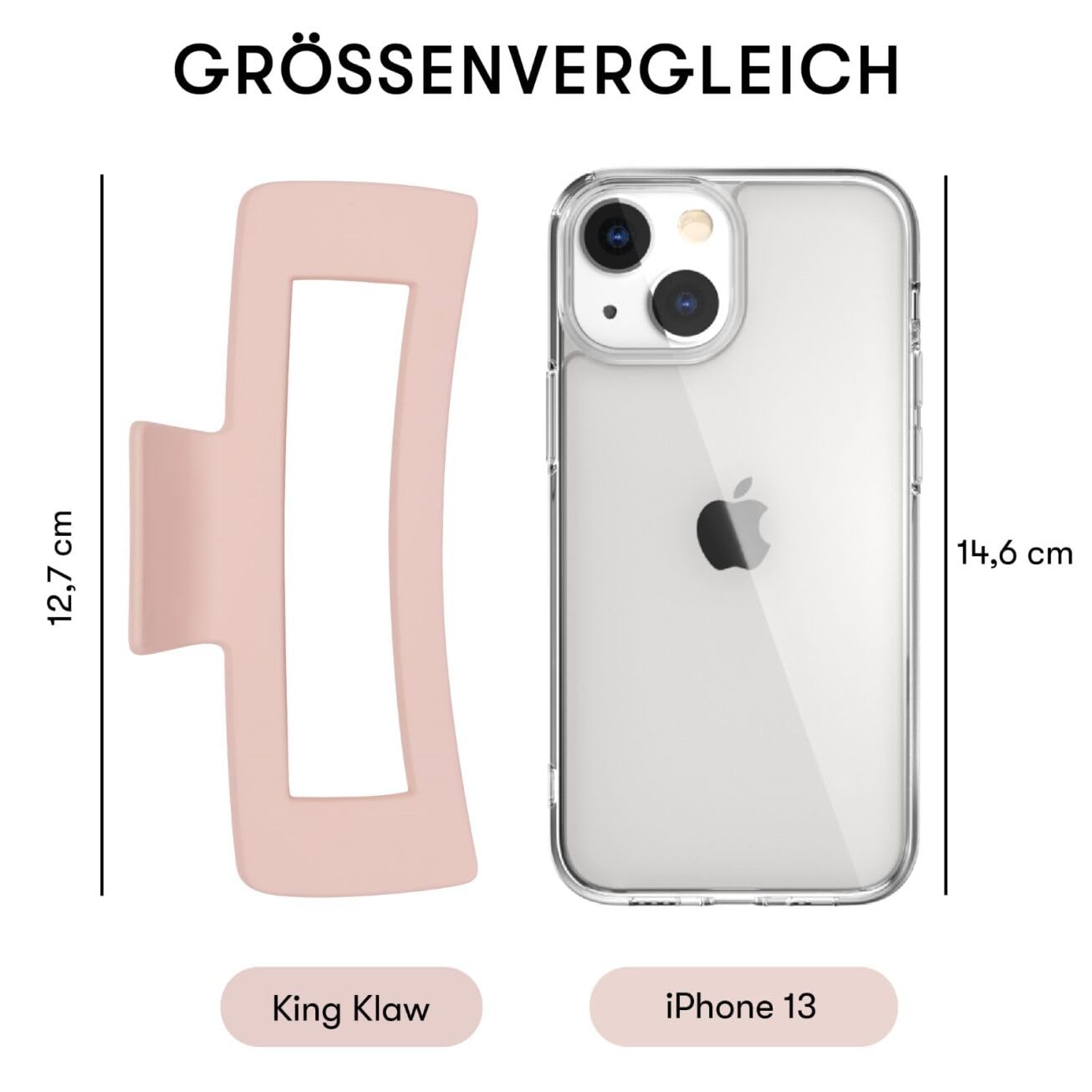 Detalle de FRAMAR Rosa Haarklammern Groß – Jumbo Haarklammer für dickes Haar (4 Stück)