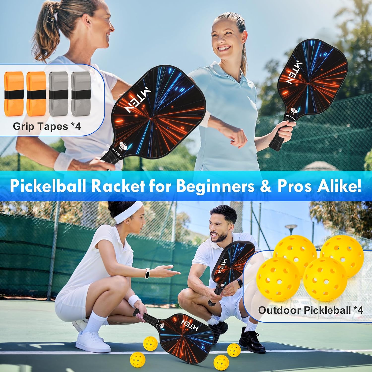 Thumbnail 6 de MTEN Pickleball Paddle Set of 4