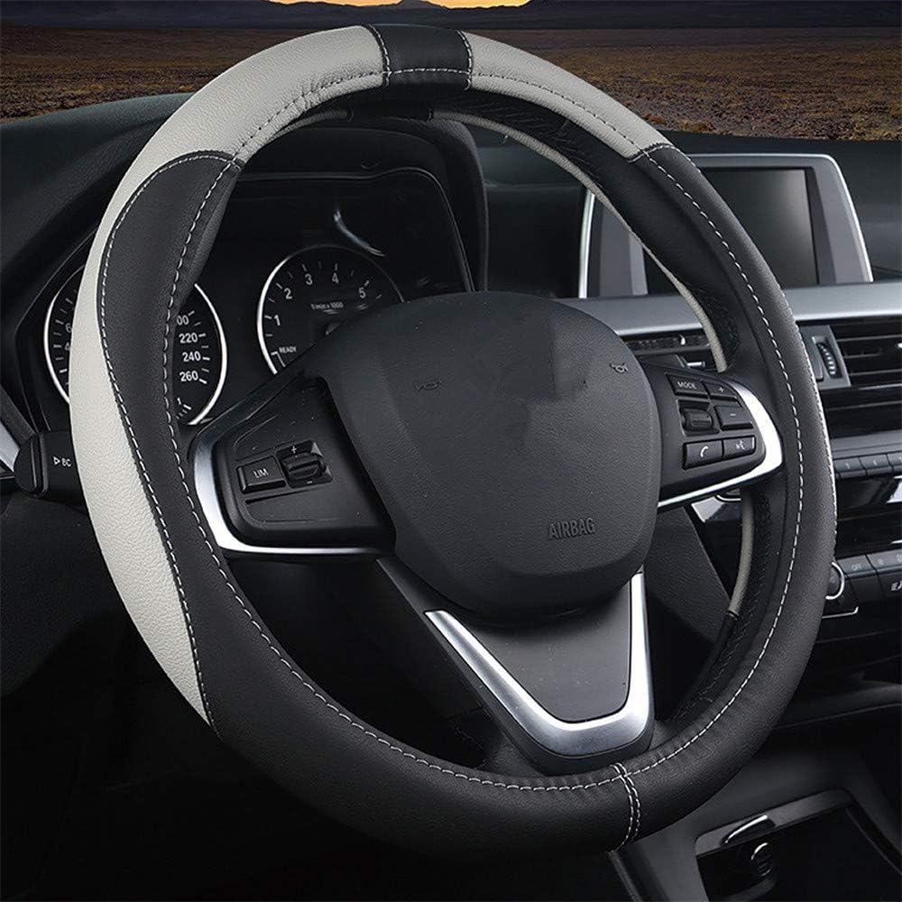 Detalle de coofig Leather Car Steering Wheel Cover 37-38cm (15 inch) Universal, Breathable Anti-Slip Nappa PU Leather