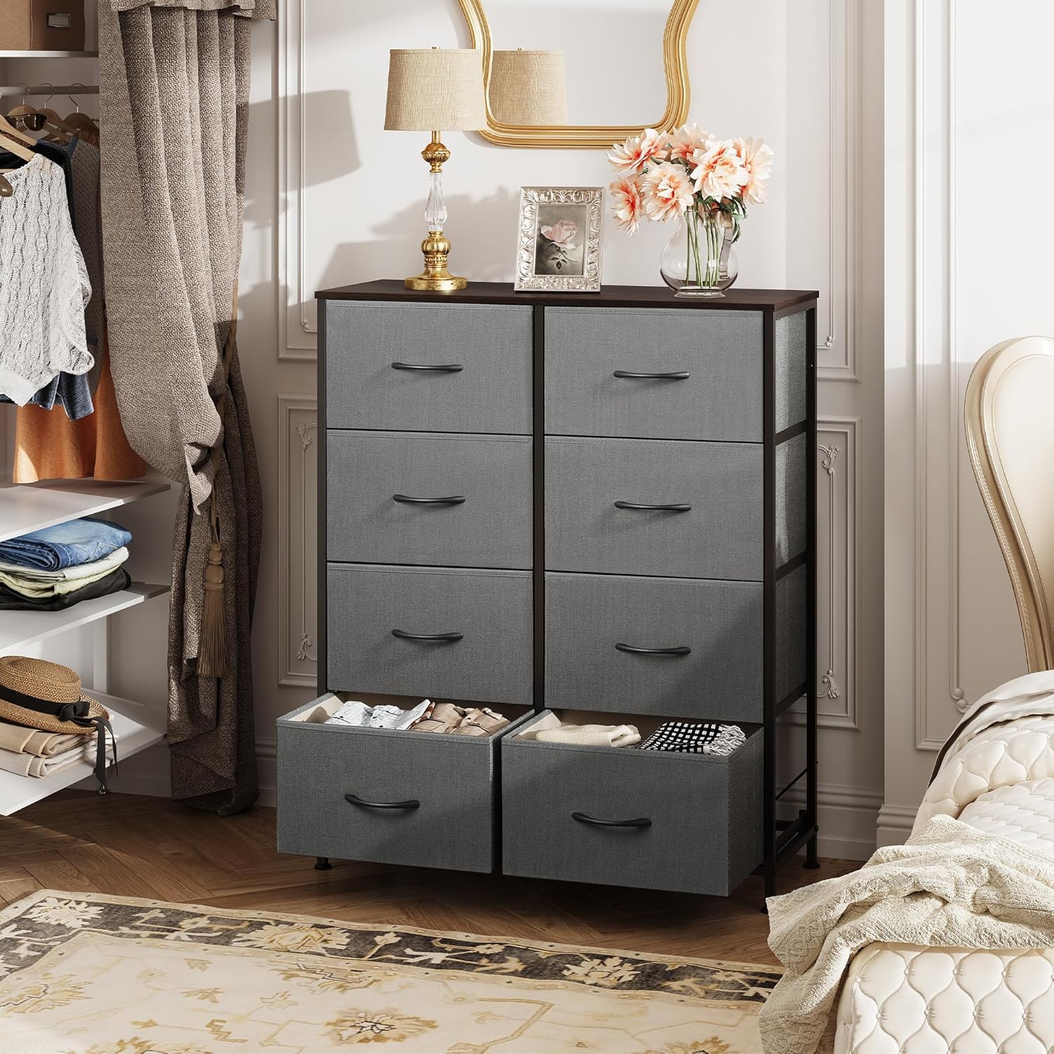 Detalle 2 de WLIVE Fabric Dresser 8-Drawer 31.7in