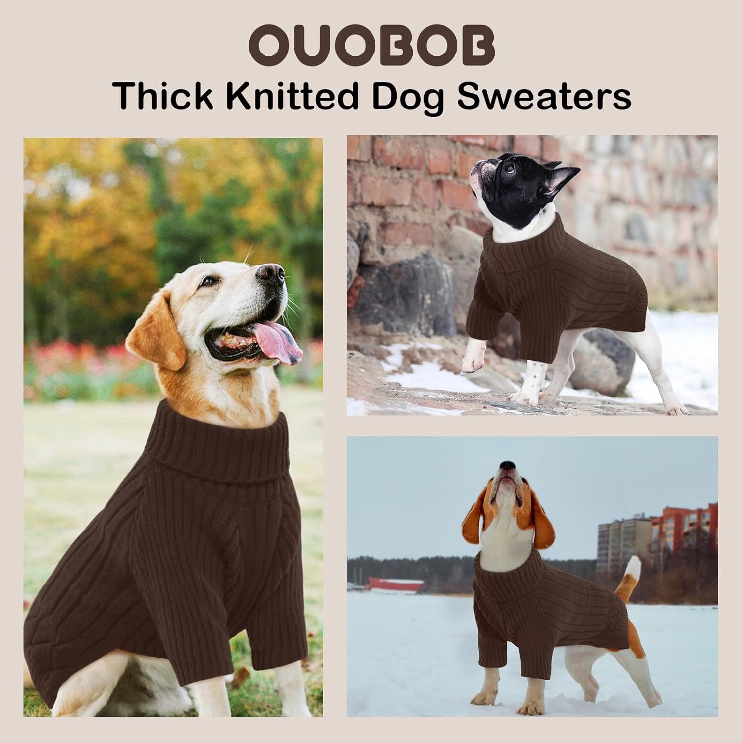 Thumbnail 6 de OUOBOB Warm Winter XL Dog Jumpers