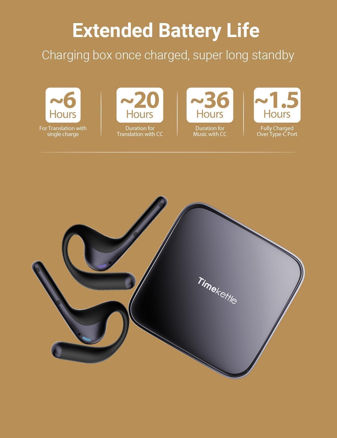 Thumbnail 6 de Timekettle W4 PRO AI Interpreter Earbuds, Purple, Open-Ear Bluetooth Translation