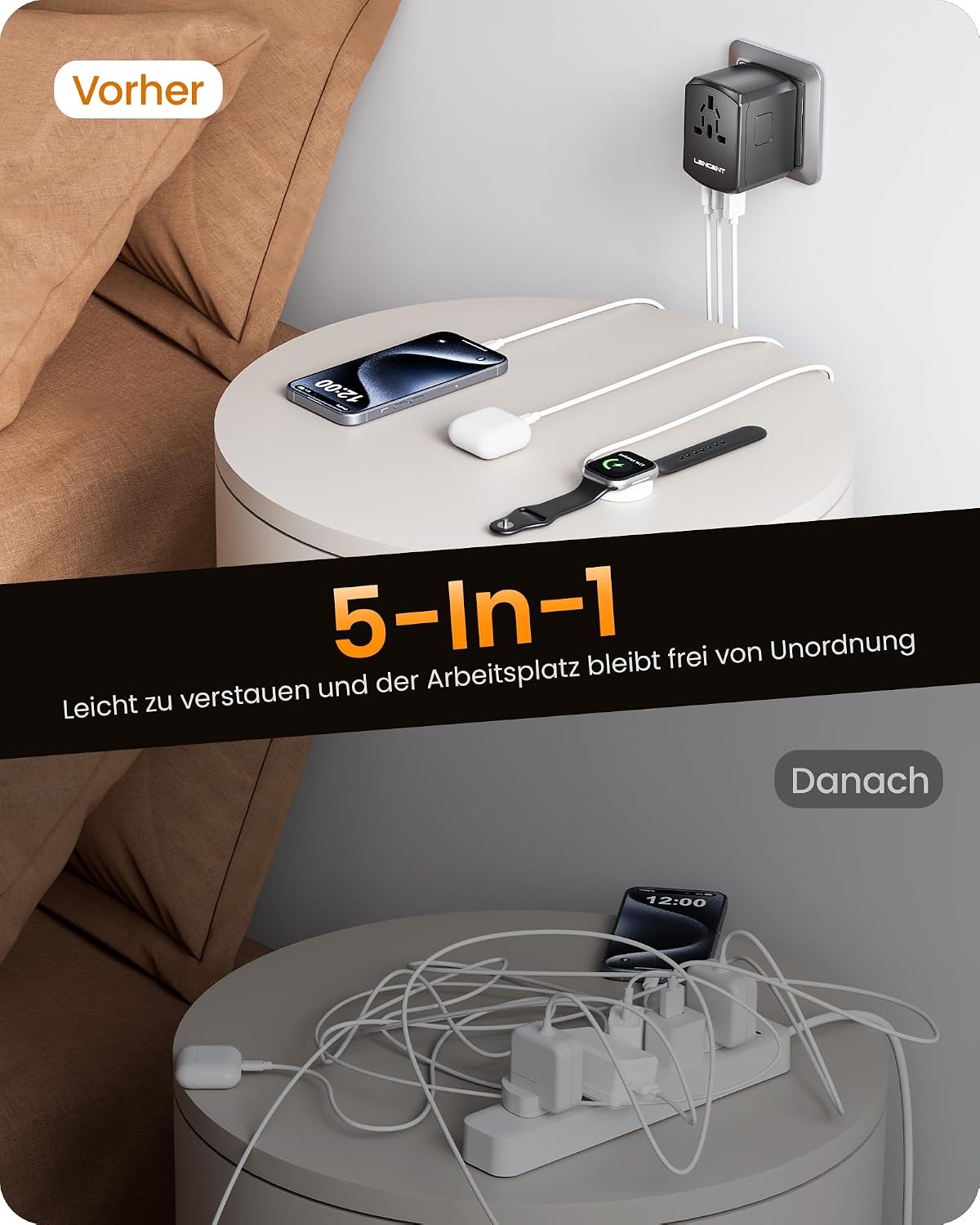 Thumbnail 4 de LENCENT Reiseadapter weltweit mit 2 USB‑A und 2 USB‑C 🔌