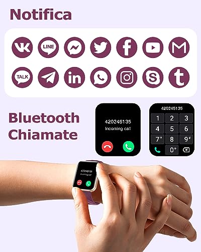 Detalle de RUIMEN Orologio Smartwatch Donna: Chiamate Bluetooth, Contapassi e SpO2 con Display AMOLED 1.83