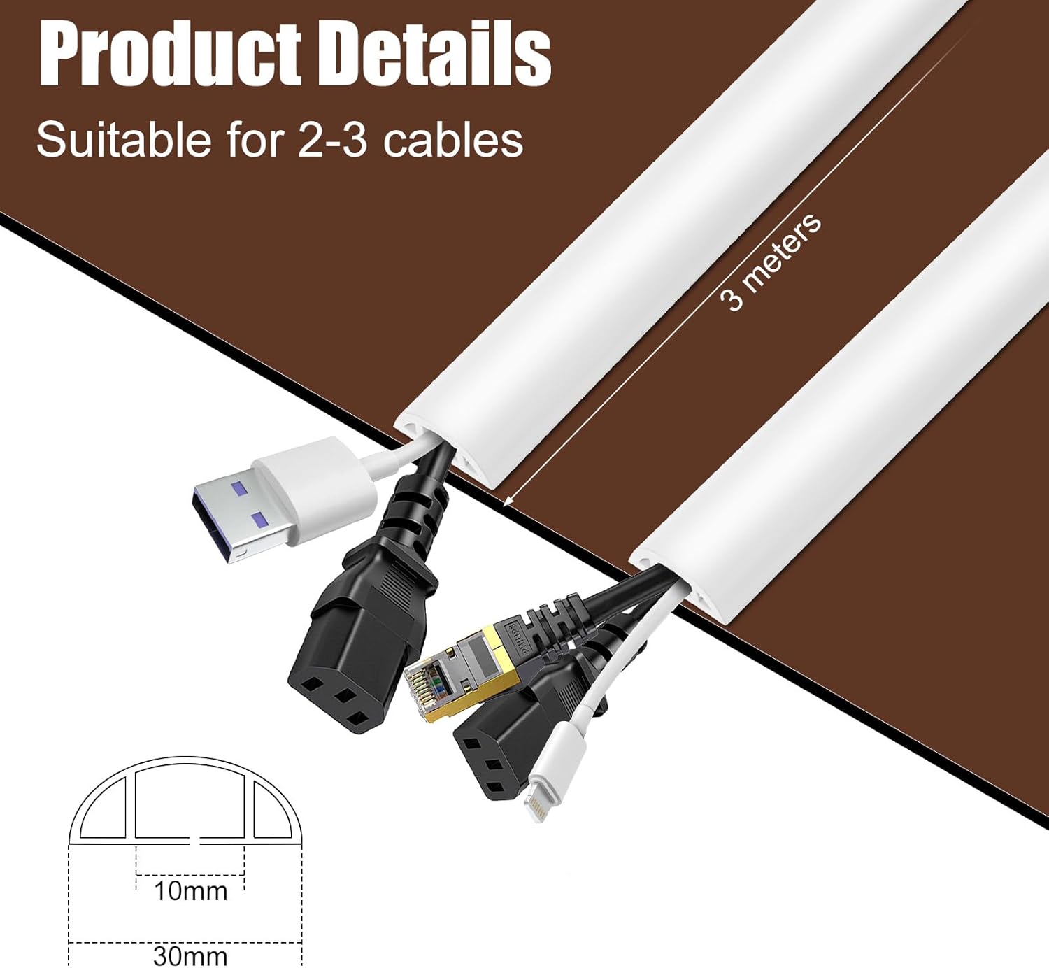 Thumbnail 1 de AiQInu canalina passacavi adesiva 30 mm x 3 m