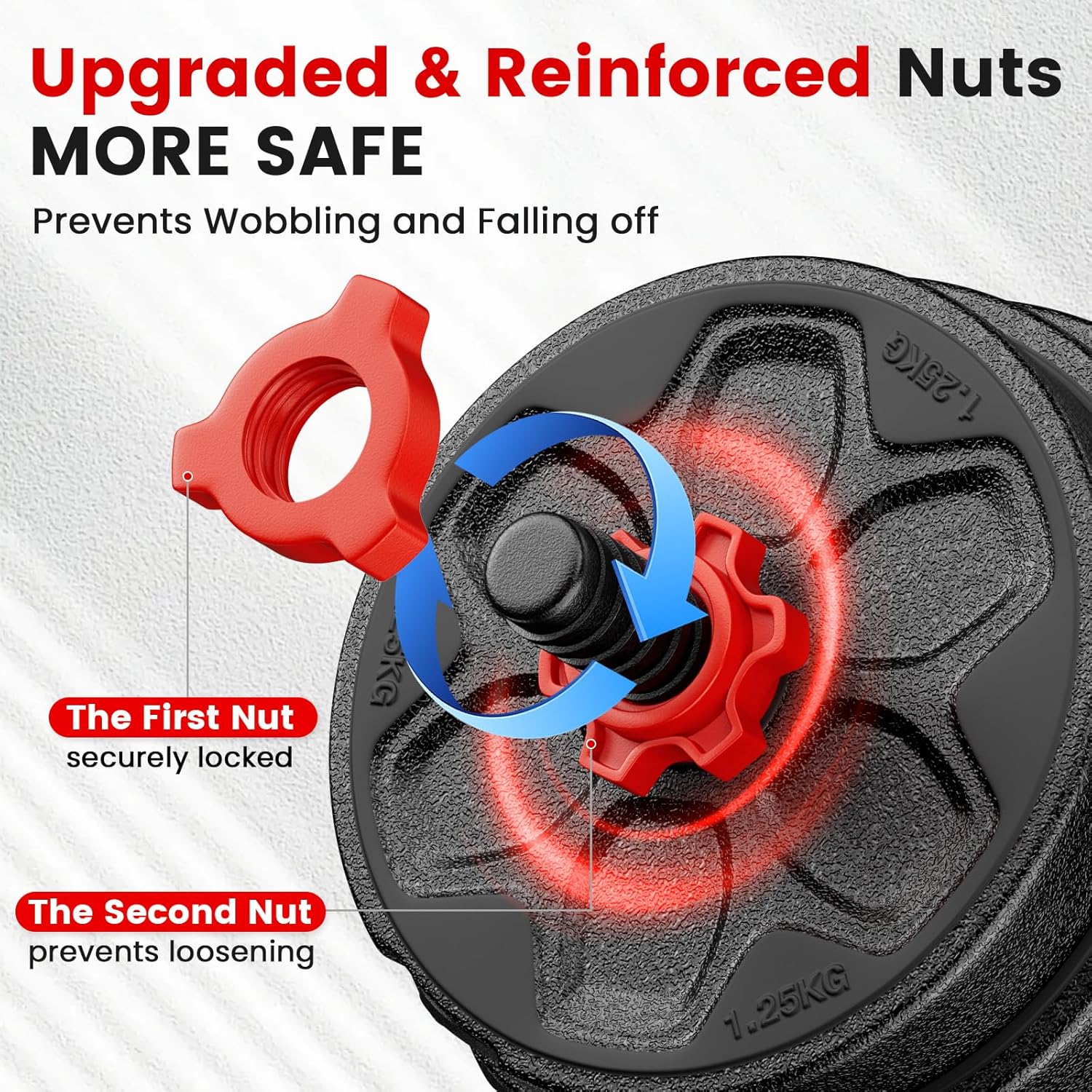 Detalle 2 de BDSHE Adjustable Dumbbell Set 90lbs