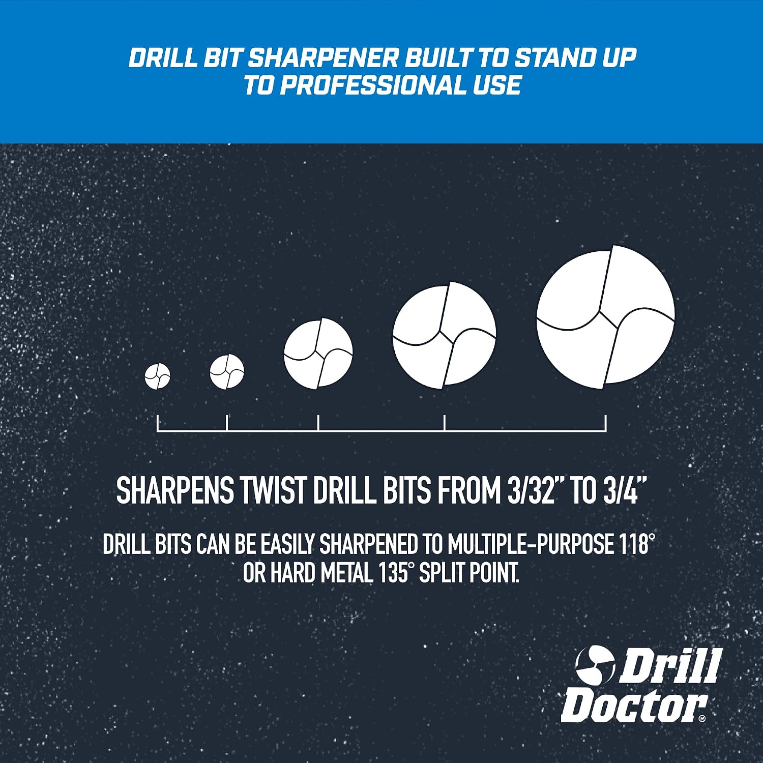 Detalle 1 de Drill Doctor 750X Drill Bit Sharpener, 3/32–3/4-Inch Capacity, Adjustable Angles
